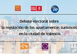 Apartamentos turísticos en la ciudad de Valencia. Debate electoral. 10/04/2019. Centre Cultural La Nau. 19.00h